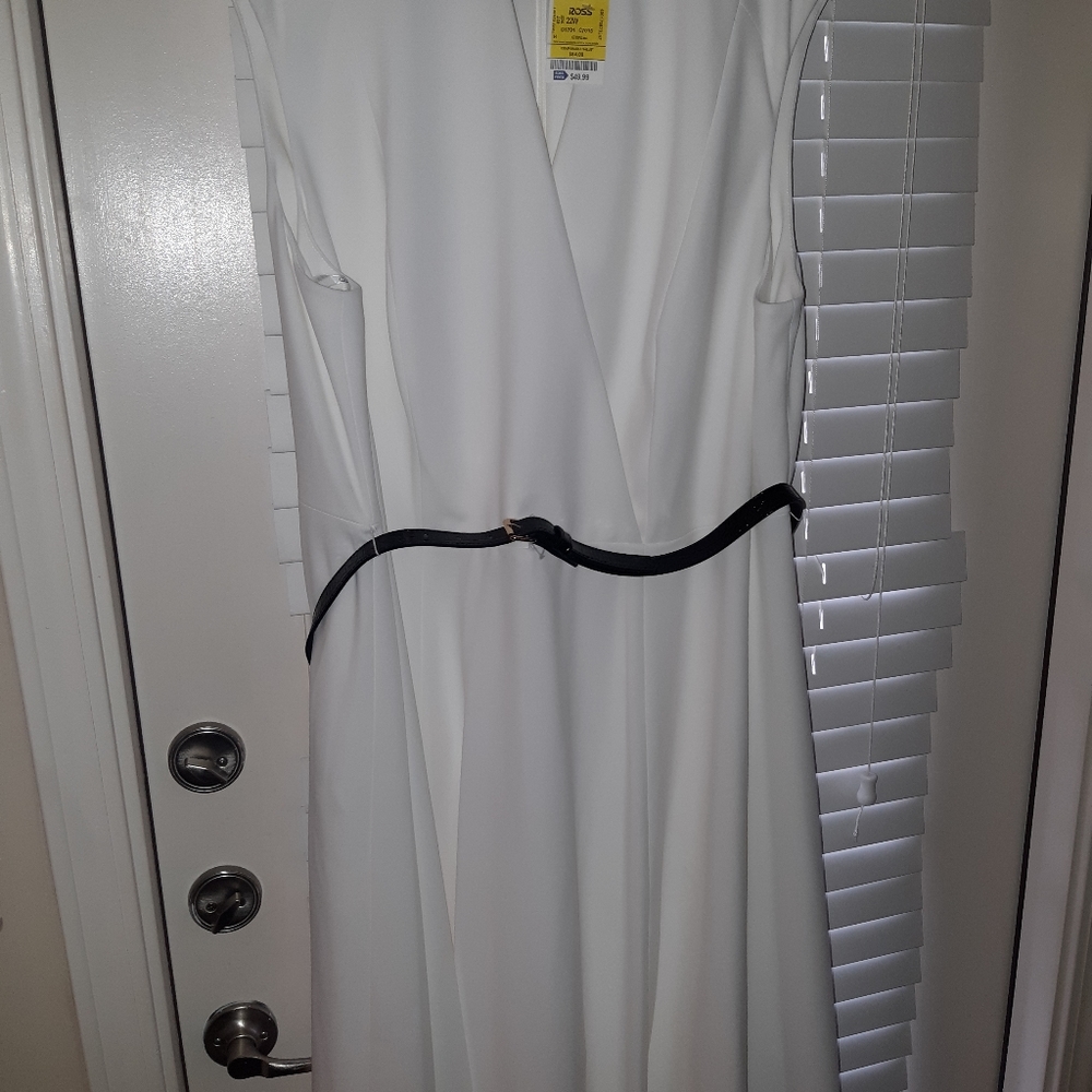 Calvin Klein White Asymmetrical Dress